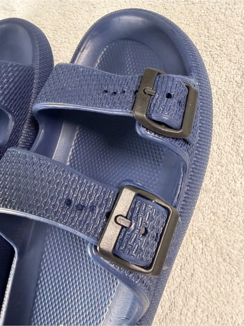 Men's Weweya Navy Dual-Strap Slide Sandals XL